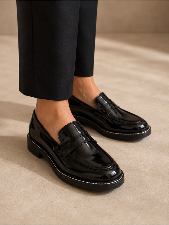 Franco Sarto Shoes - Franco Sarto Black Patent Leather Penny Loafers Women’s Size 6 Like New